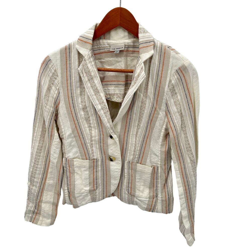 THE ODELLS Cotton Notched Collar Two Button Blazer // 0